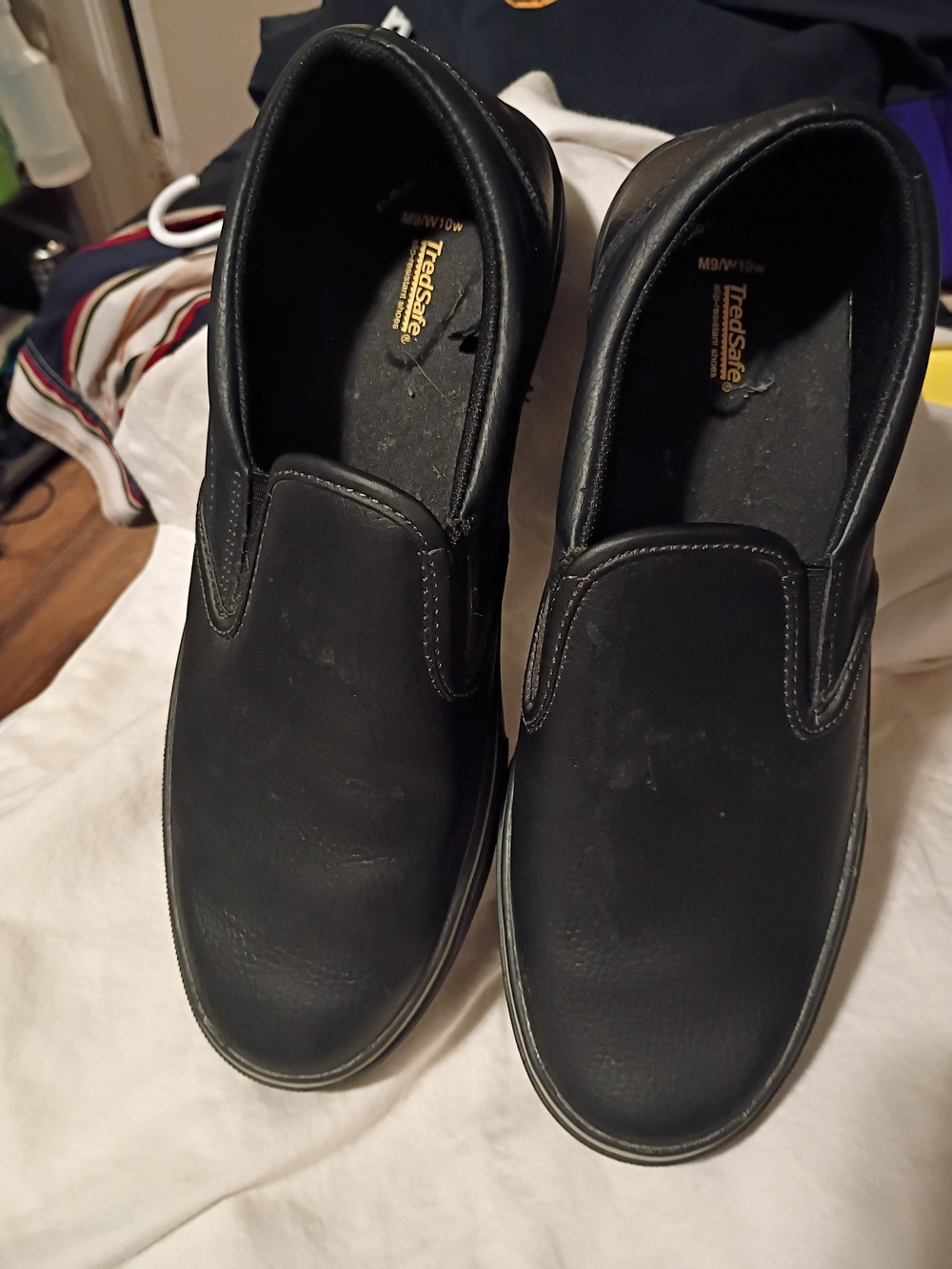 TredSafe Men's Black Slip-On Work Loafers